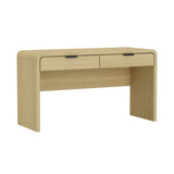Grace 54" Home Office Desk in Natural Oak and Black by Manhattan Comfort at Eve Furniture
