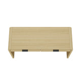 Grace 54" Home Office Desk in Natural Oak and Black by Manhattan Comfort at Eve Furniture