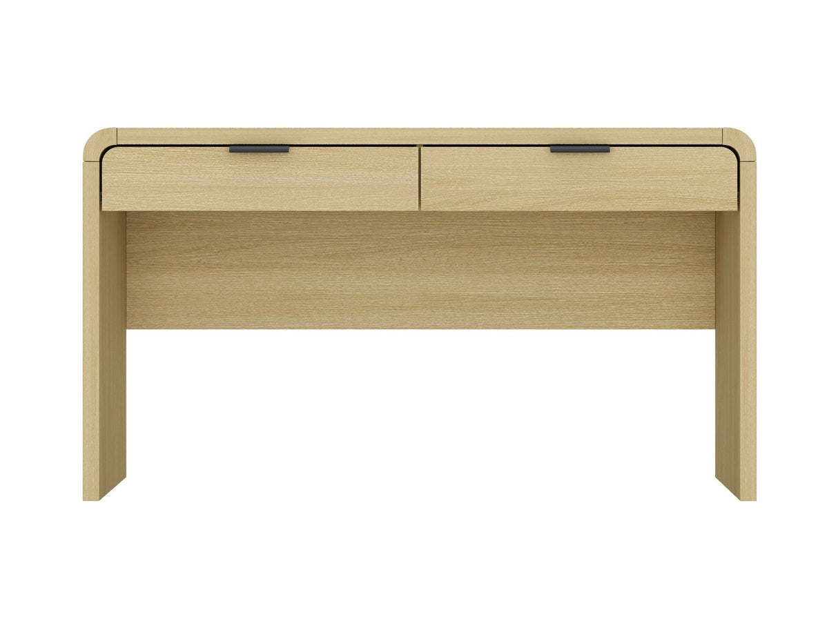 Grace 54" Home Office Desk in Natural Oak and Black by Manhattan Comfort at Eve Furniture