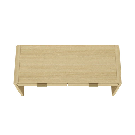 Grace 54" Home Office Desk in Natural Oak and Gold by Manhattan Comfort at Eve Furniture