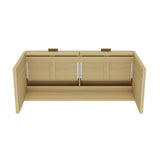 Grace 54" Home Office Desk in Natural Oak and Gold by Manhattan Comfort at Eve Furniture