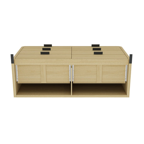 Grace 60" Double Dresser in Natural Oak and Black by Manhattan Comfort at Eve Furniture