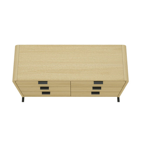 Grace 60" Double Dresser in Natural Oak and Black by Manhattan Comfort at Eve Furniture