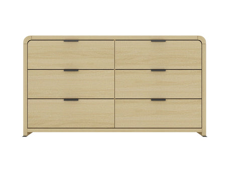 Grace 60" Double Dresser in Natural Oak and Black by Manhattan Comfort at Eve Furniture