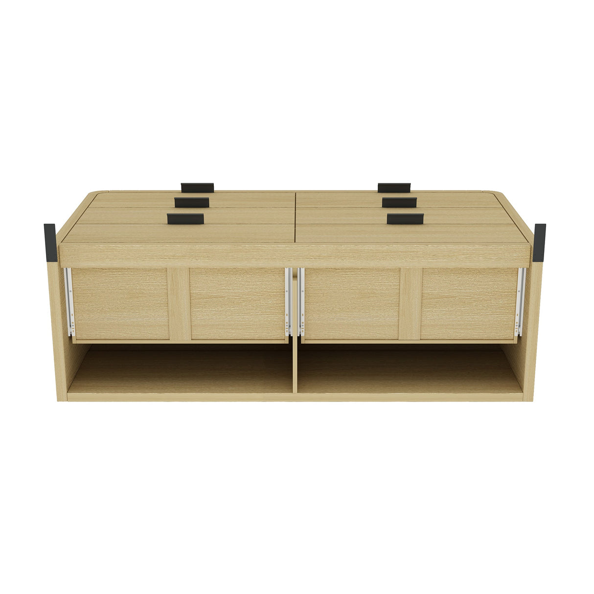 Grace 60" Double Dresser in Natural Oak and Black by Manhattan Comfort at Eve Furniture