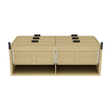 Grace 60" Double Dresser in Natural Oak and Black by Manhattan Comfort at Eve Furniture