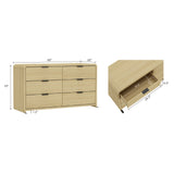 Grace 60" Double Dresser in Natural Oak and Black by Manhattan Comfort at Eve Furniture