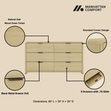 Grace 60" Double Dresser in Natural Oak and Black by Manhattan Comfort at Eve Furniture