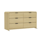Grace 60" Double Dresser in Natural Oak and Black by Manhattan Comfort at Eve Furniture