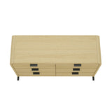 Grace 60" Double Dresser in Natural Oak and Black by Manhattan Comfort at Eve Furniture