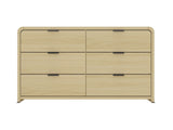 Grace 60" Double Dresser in Natural Oak and Black by Manhattan Comfort at Eve Furniture