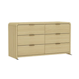 Grace 60" Double Dresser in Natural Oak and Gold by Manhattan Comfort at Eve Furniture