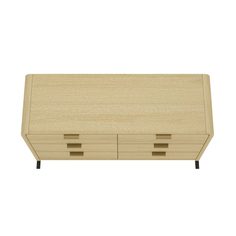 Grace 60" Double Dresser in Natural Oak and Gold by Manhattan Comfort at Eve Furniture