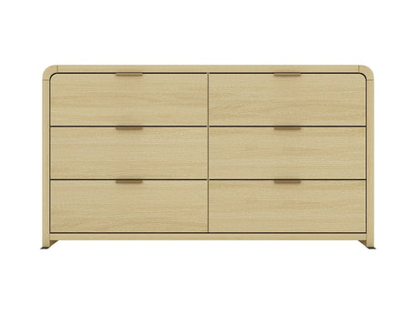 Grace 60" Double Dresser in Natural Oak and Gold by Manhattan Comfort at Eve Furniture