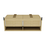 Grace 60" Double Dresser in Natural Oak and Gold by Manhattan Comfort at Eve Furniture