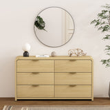Grace 60" Double Dresser in Natural Oak and Gold by Manhattan Comfort at Eve Furniture