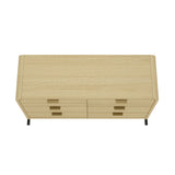 Grace 60" Double Dresser in Natural Oak and Gold by Manhattan Comfort at Eve Furniture