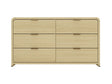 Grace 60" Double Dresser in Natural Oak and Gold by Manhattan Comfort at Eve Furniture