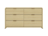 Grace 60" Double Dresser in Natural Oak and Gold by Manhattan Comfort at Eve Furniture