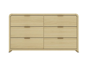 Grace 60" Double Dresser in Natural Oak and Gold by Manhattan Comfort at Eve Furniture