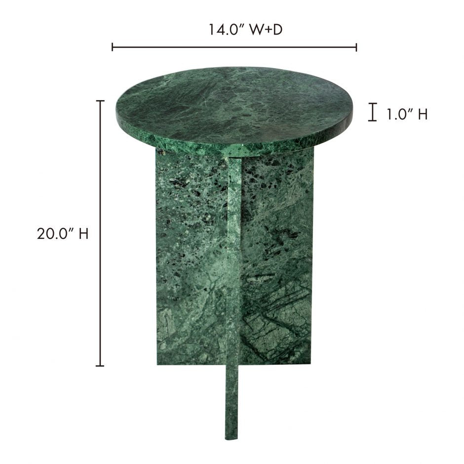 Grace Accent Table Green Marble by Moe's Home at Eve Furniture