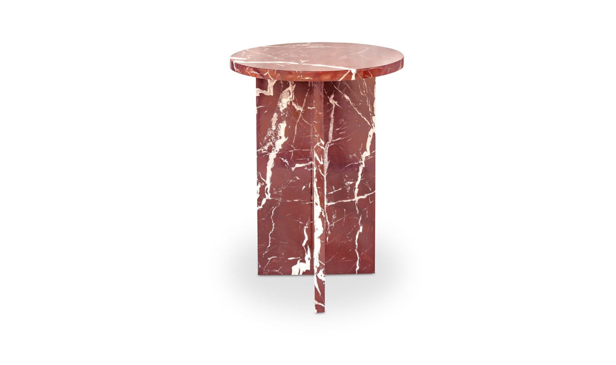 Grace Accent Table Rosso Levante Marble by Moe's Home at Eve Furniture