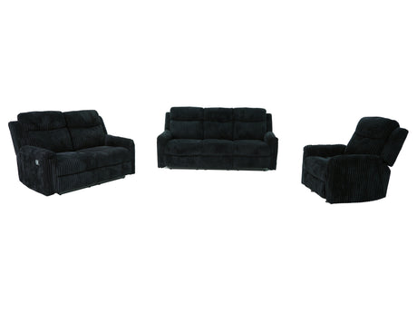 Grace Black Corduroy 3-Piece Reclining Set by New Era Innovations at Eve Furniture