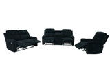 Grace Black Corduroy 3-Piece Reclining Set by New Era Innovations at Eve Furniture