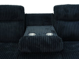 Grace Black Corduroy 3-Piece Reclining Set by New Era Innovations at Eve Furniture