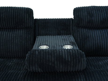 Grace Black Corduroy 3-Piece Reclining Set by New Era Innovations at Eve Furniture