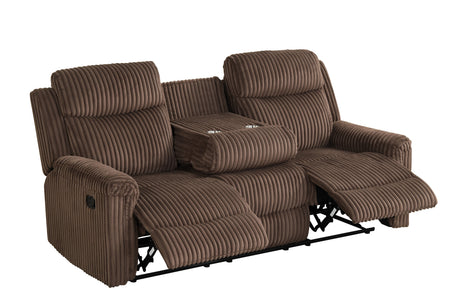 Grace Brown Corduroy 3-Piece Reclining Set by New Era Innovations at Eve Furniture