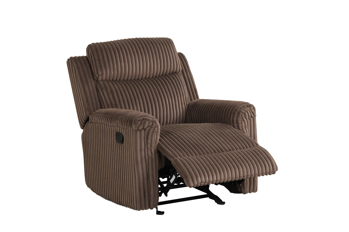 Grace Brown Corduroy 3-Piece Reclining Set by New Era Innovations at Eve Furniture