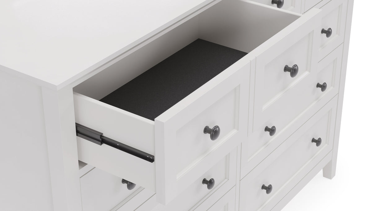 Grace Eight Drawer Dresser in Snowfall White by Modus Furniture at Eve Furniture