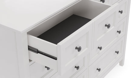 Grace Eight Drawer Dresser in Snowfall White by Modus Furniture at Eve Furniture