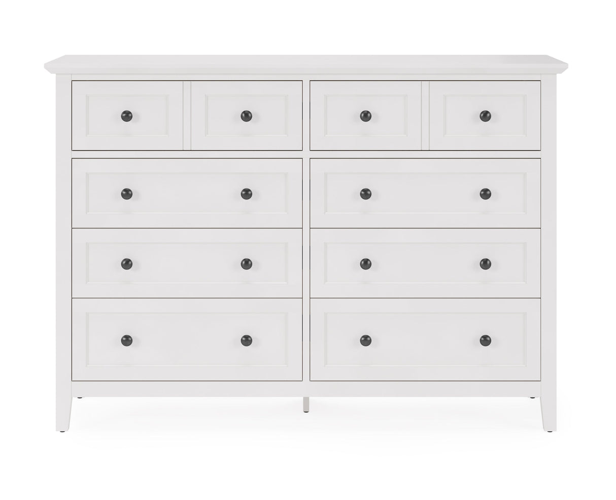 Grace Eight Drawer Dresser in Snowfall White by Modus Furniture at Eve Furniture