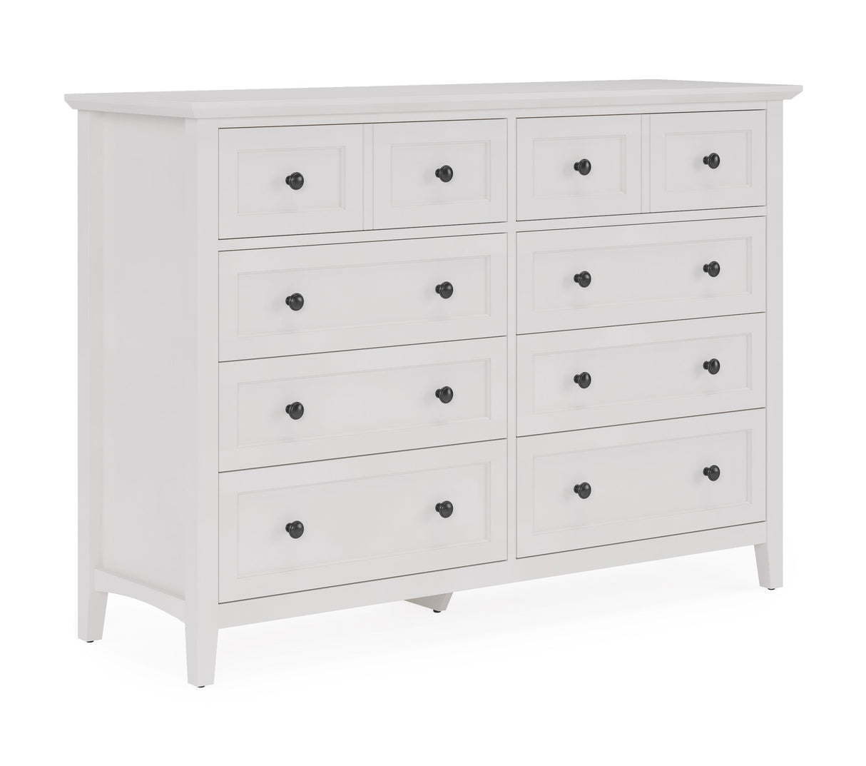 Grace Eight Drawer Dresser in Snowfall White by Modus Furniture at Eve Furniture
