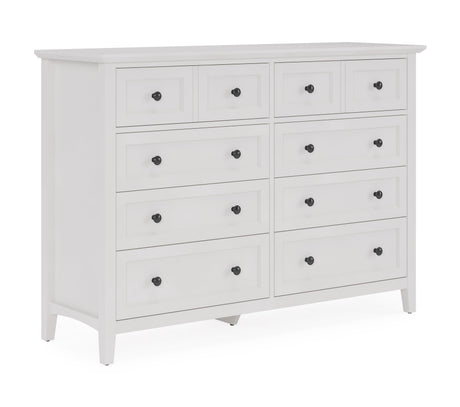 Grace Eight Drawer Dresser in Snowfall White by Modus Furniture at Eve Furniture