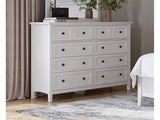 Grace Eight Drawer Dresser in Snowfall White by Modus Furniture at Eve Furniture