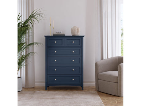 Grace Five Drawer Chest in Blueberry by Modus Furniture at Eve Furniture
