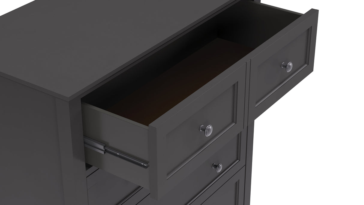 Grace Five Drawer Chest in Raven Black by Modus Furniture at Eve Furniture