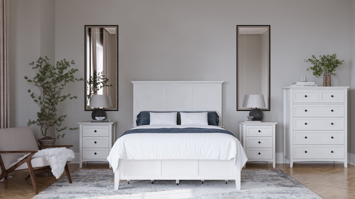 Grace Five Drawer Chest in Snowfall White by Modus Furniture at Eve Furniture
