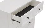 Grace Five Drawer Chest in Snowfall White by Modus Furniture at Eve Furniture