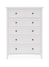 Grace Five Drawer Chest in Snowfall White by Modus Furniture at Eve Furniture