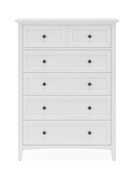 Grace Five Drawer Chest in Snowfall White by Modus Furniture at Eve Furniture