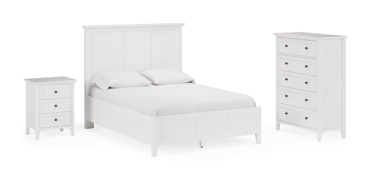 Grace Five Drawer Chest in Snowfall White by Modus Furniture at Eve Furniture