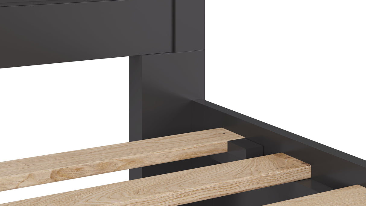 Grace Four Drawer California King Platform Storage Bed in Raven Black by Modus Furniture at Eve Furniture