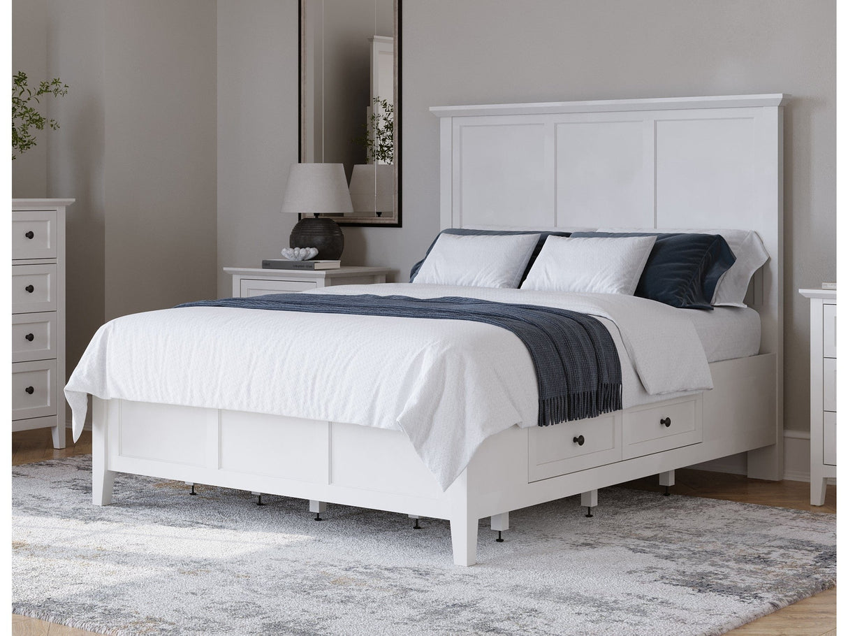 Grace Four Drawer California King Platform Storage Bed in Snowfall White by Modus Furniture at Eve Furniture