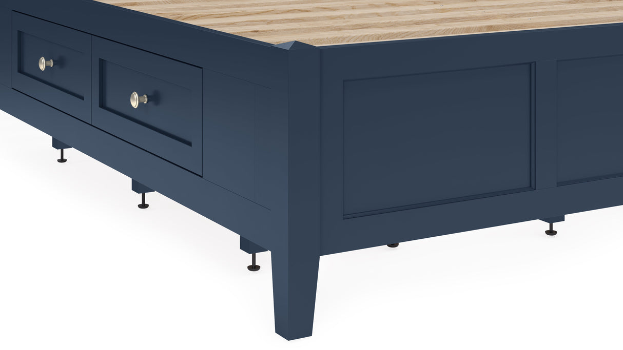 Grace Four Drawer Eastern King Platform Storage Bed in Blueberry by Modus Furniture at Eve Furniture