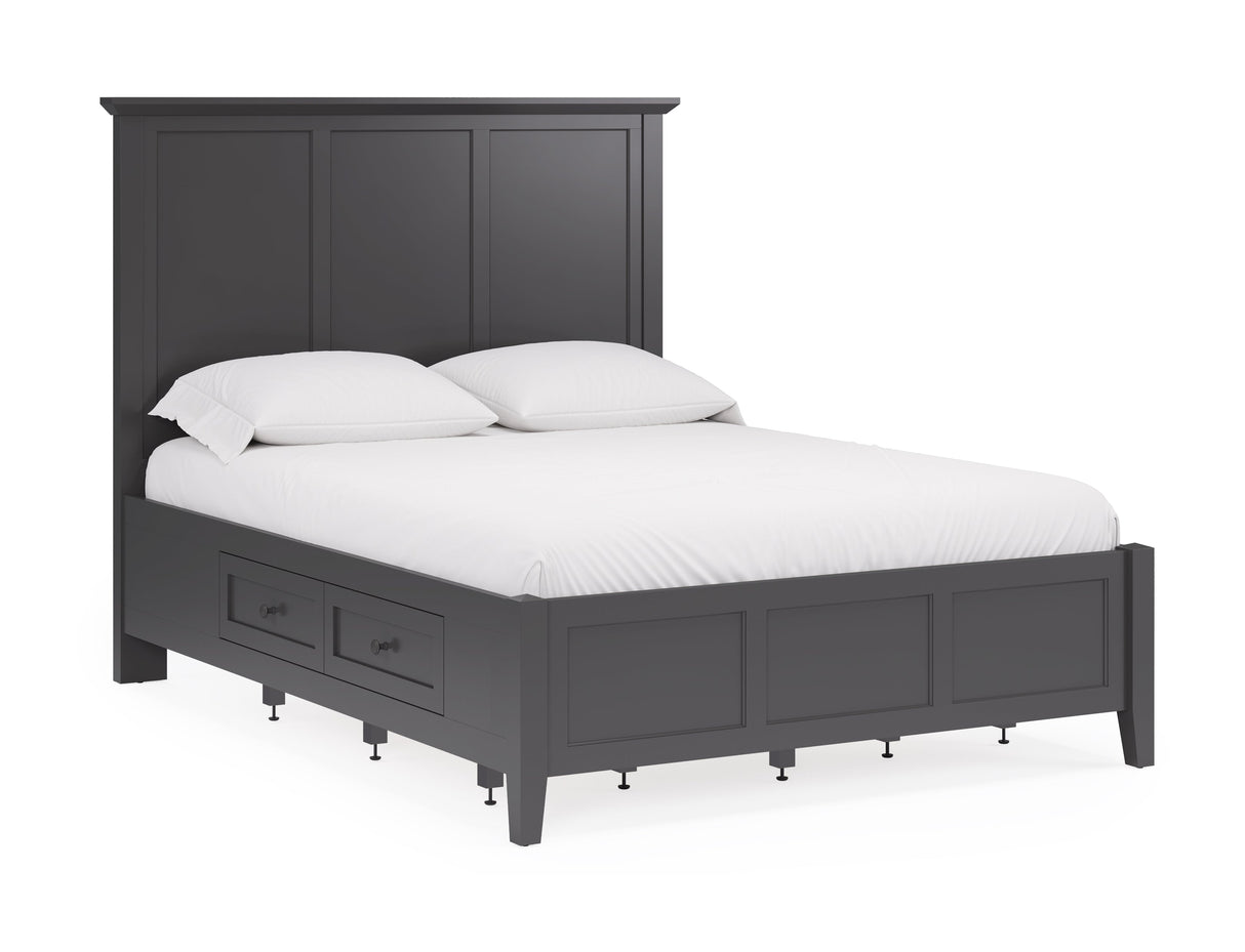 Grace Four Drawer Eastern King Platform Storage Bed in Raven Black by Modus Furniture at Eve Furniture