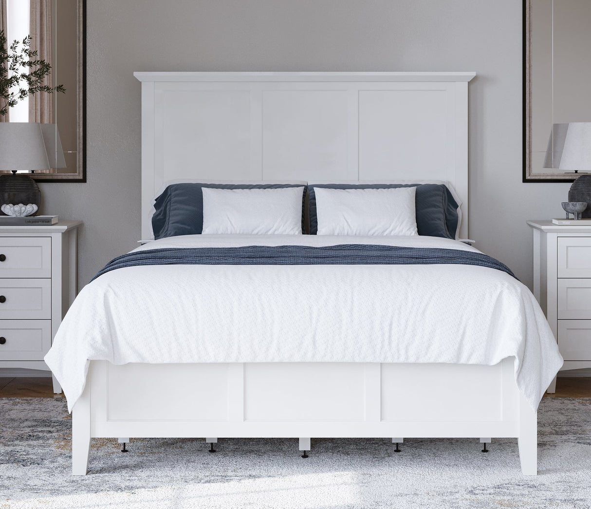 Grace Four Drawer Eastern King Platform Storage Bed in Snowfall White by Modus Furniture at Eve Furniture